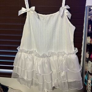 White Ruffled romper
